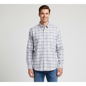 Calvin Klein Mens Wrinkle Free Stretch Plaid Button Shirt XL Regular‎ Fit Preppy